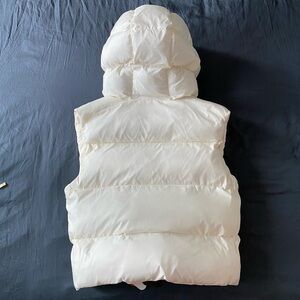 Cream Puffer Vest with Hood NWT
